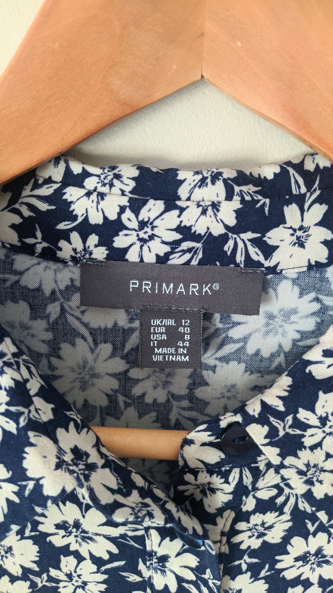 Piękna szmizjerka sukienka koszulowa Primark L kwiaty jesień wiskoza