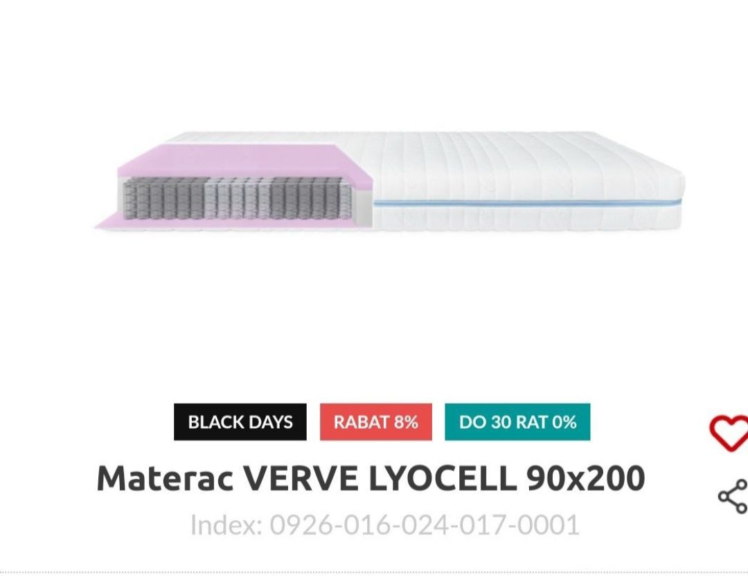 Materac 90x200 lyocell