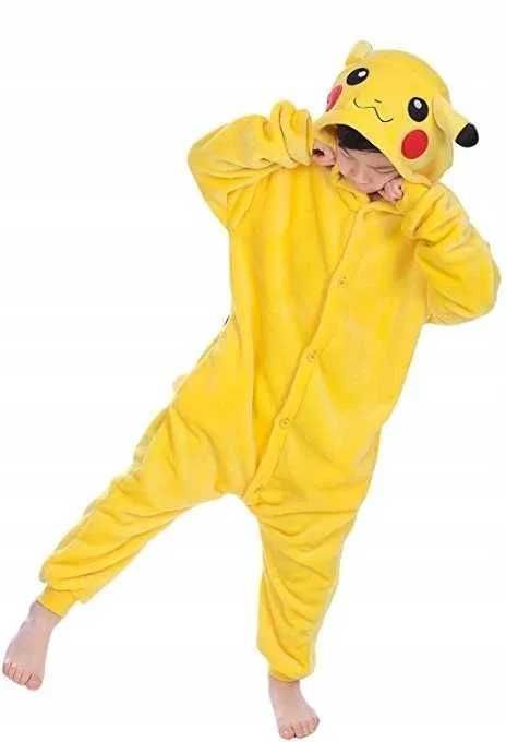 Pikachu Pokemon Piżama KIGURUMI Przebranie dla dzieci DRES 130 cm