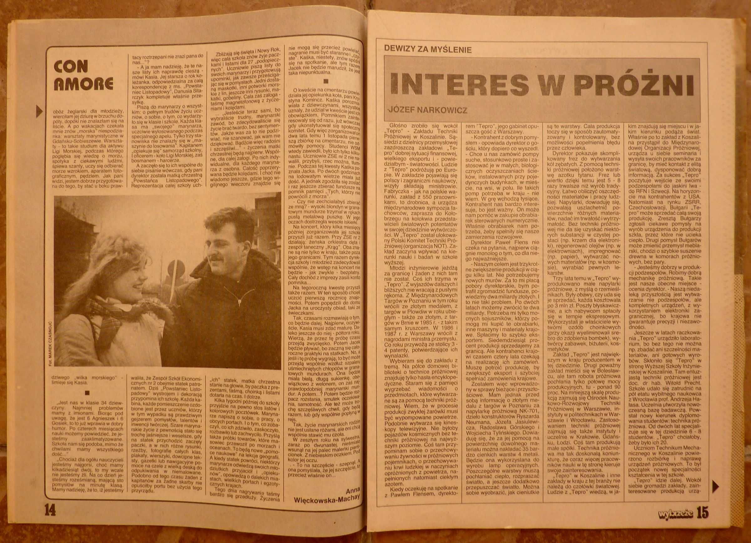 WYBRZEŻE tygodnik nr 2/1989 -plakat Miss Europa Natura '88 JOLANTA KUC