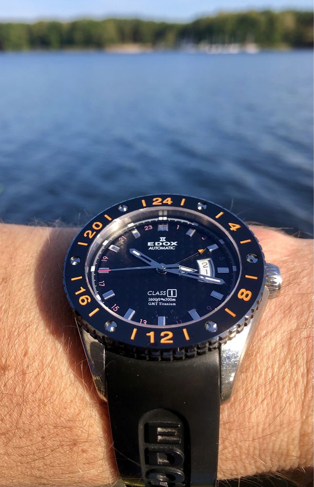 Edox Class-1 GMT Automatic, Diver 500m, Titanium