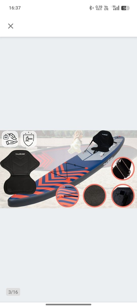 Deska  Sup 365CM SZYBKA pompowana plecak Thunder