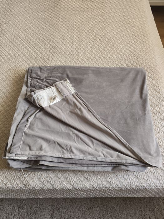 Zasłony welurowe szare 200x240 Leroy Merlin na taśmie