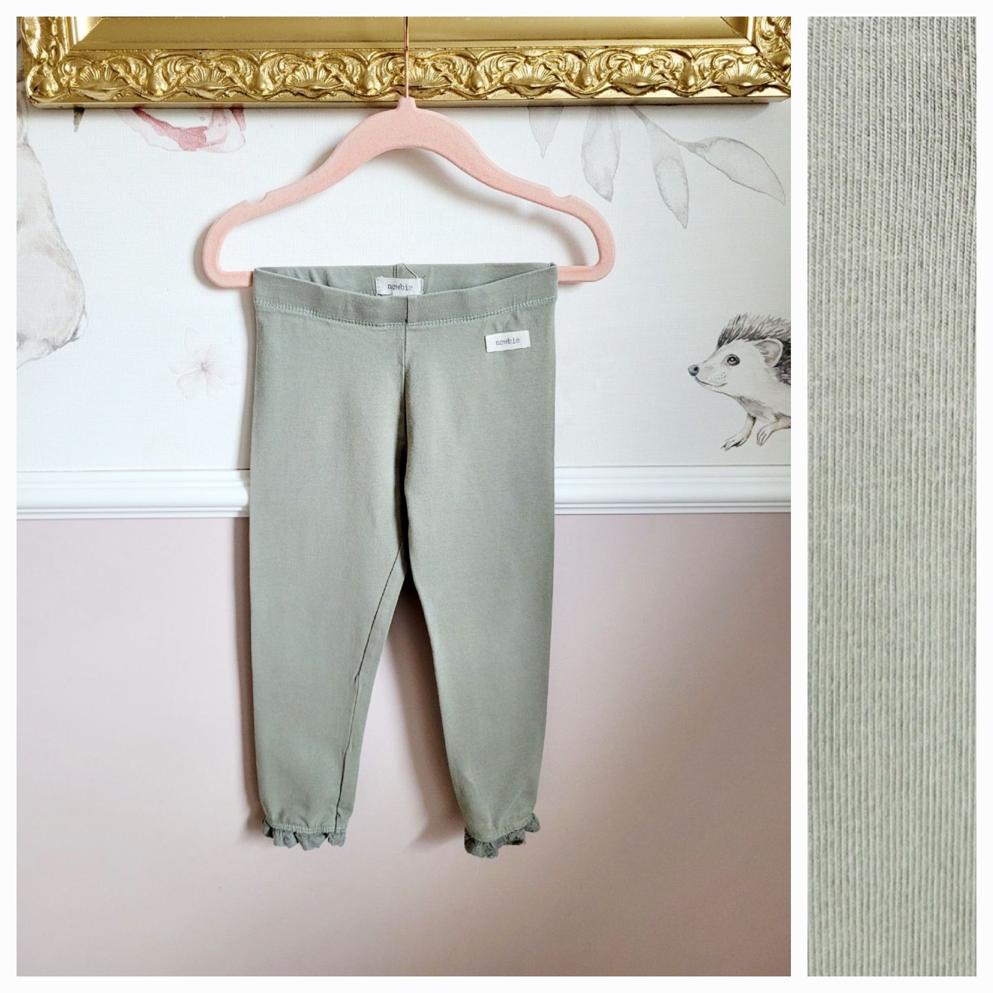 Spodnie 92 legginsy z koronką basic
