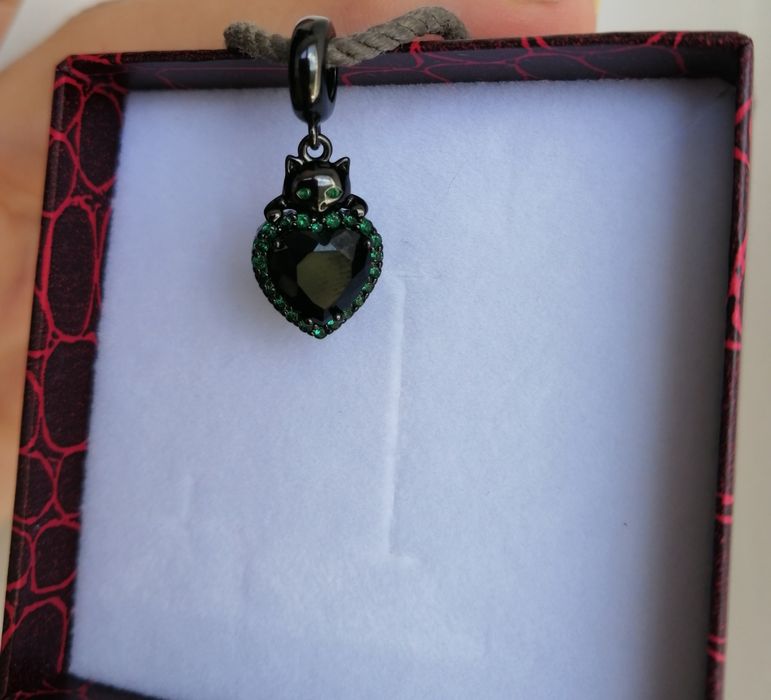 Підвіска срібна котик,чорний кіт,шарм  браслет,кулон з котом,подарунок