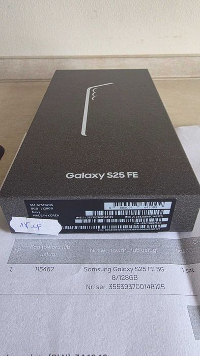 SAMSUNG S25 FE 5G 8/128GB NOWY faktura gwar.producenta 24M!Komplet!