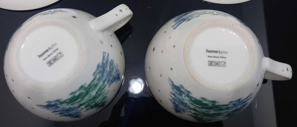 home&you piękna filiżanka ze spodkiem ozdobna świąteczna choinki