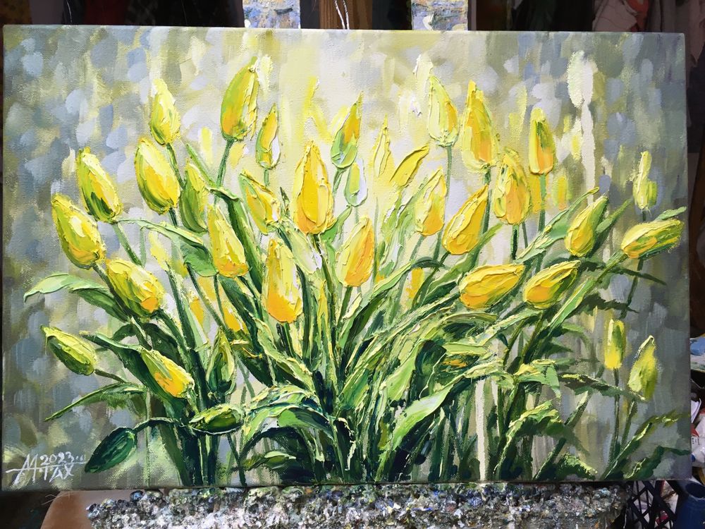 Картина «Желтые тюльпаны»,40*60