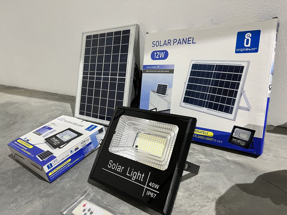 Projetores LED c/ Painel Solar - Varias Potencias - NOVOS - PROMO
