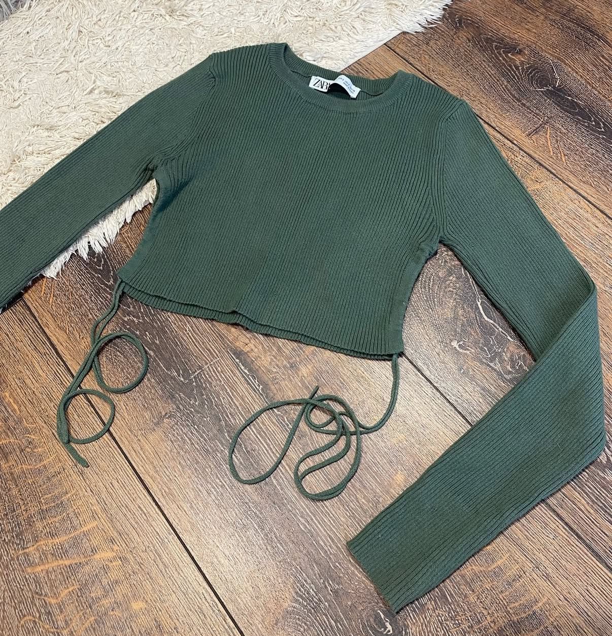 лонгслів zara кроп топ