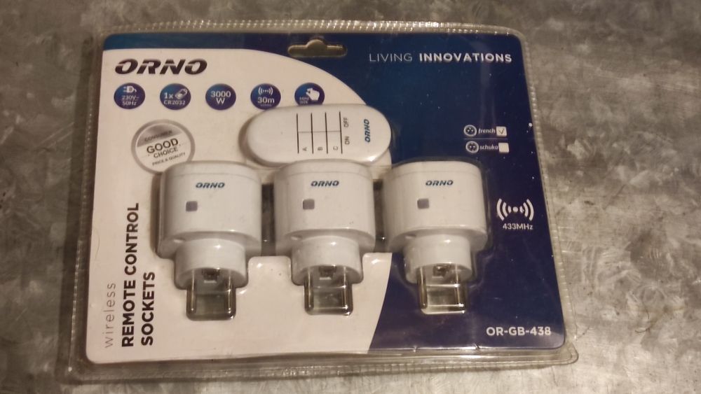 Zestaw bezprzewodowy gniazd Orno OR-GB-438