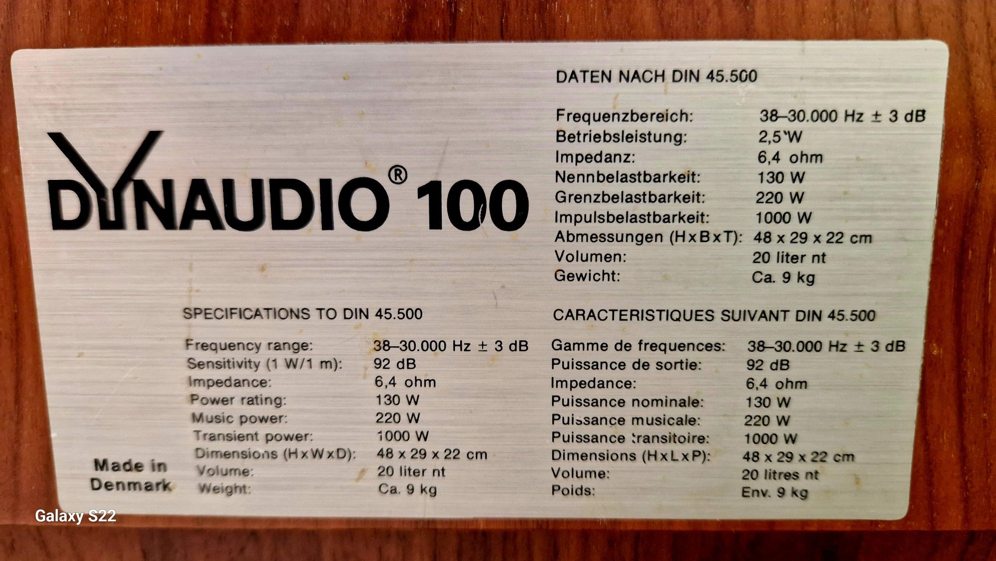 DYNAUDIO 100 rzadkie kolumny kolekcjonerskie w st. bdb po regeneracji