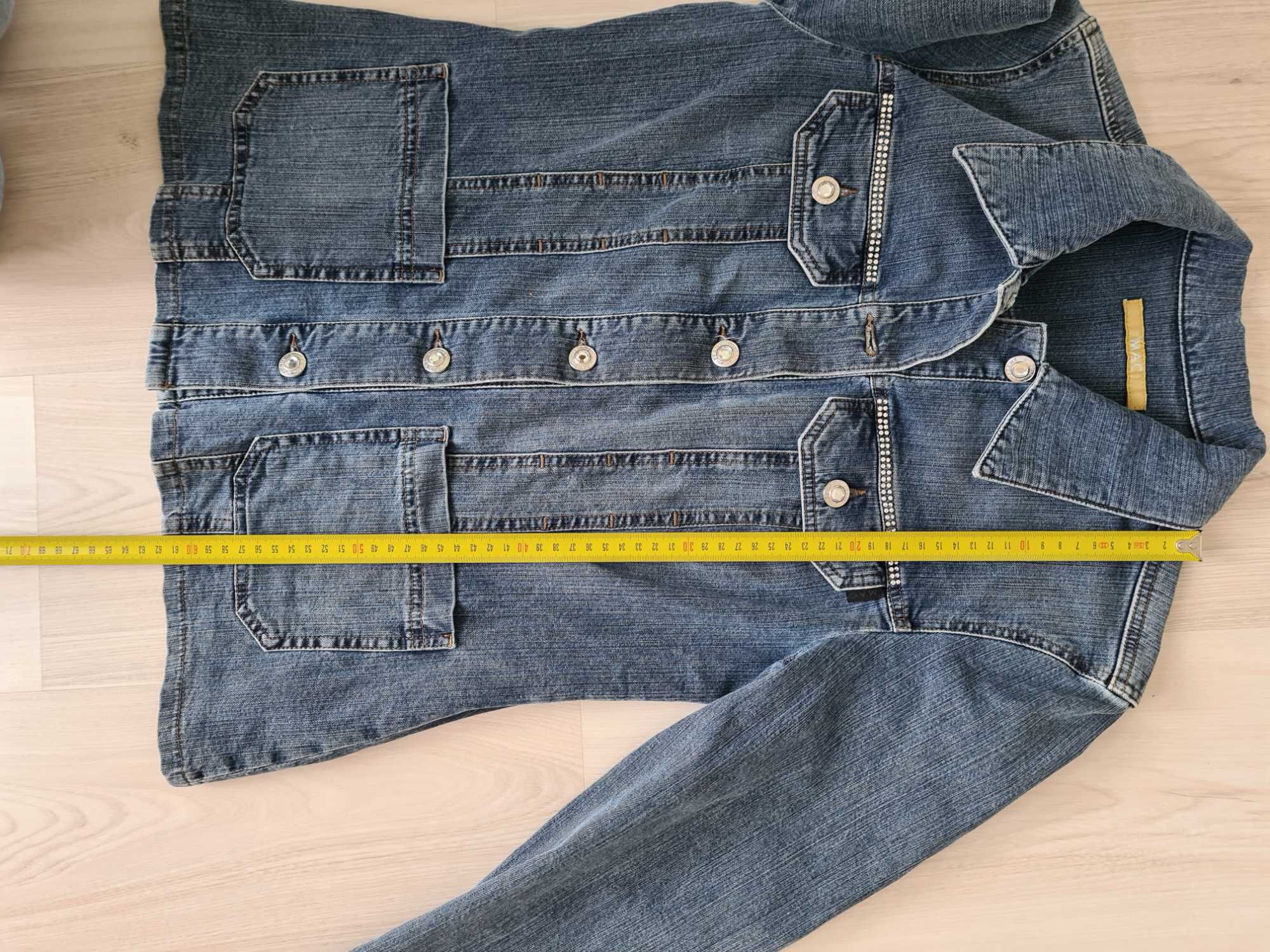 jeansowa kurtka MAC cekiny 38