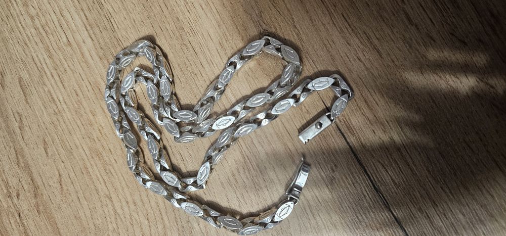 Łańcuszek srebrny wzór Cartier