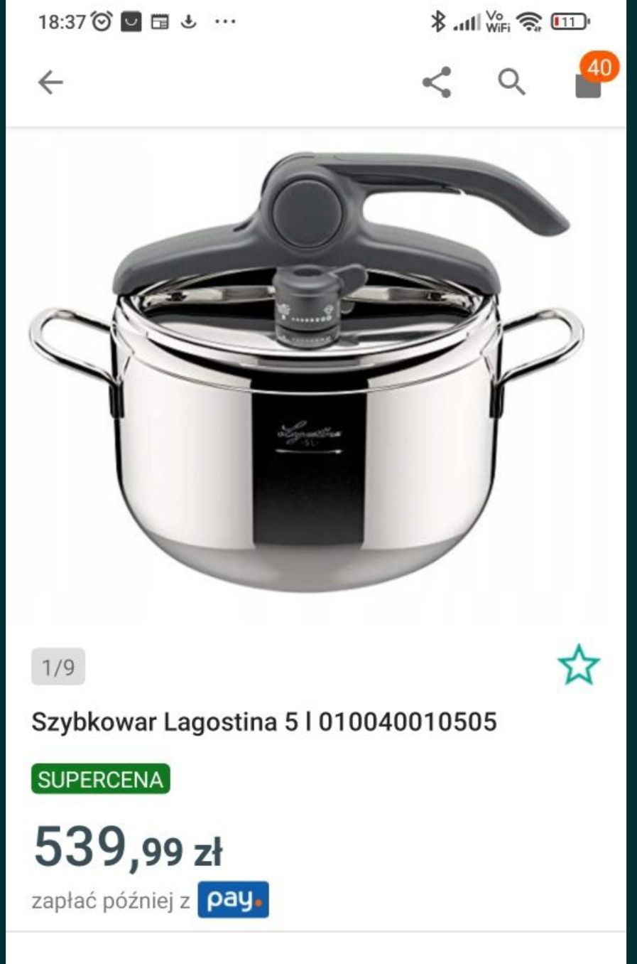 Szybkowar Lagostina 5 l