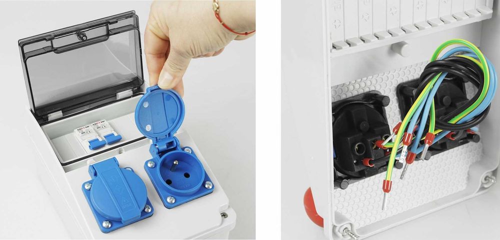 Rozdzielnica Budowlana Ogrodowa Zabezpieczona 2*GS Gotowa Do Użycia