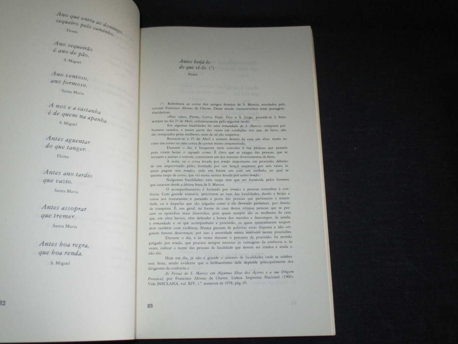 Livro Adagiário Popular Açoriano 2 volumes