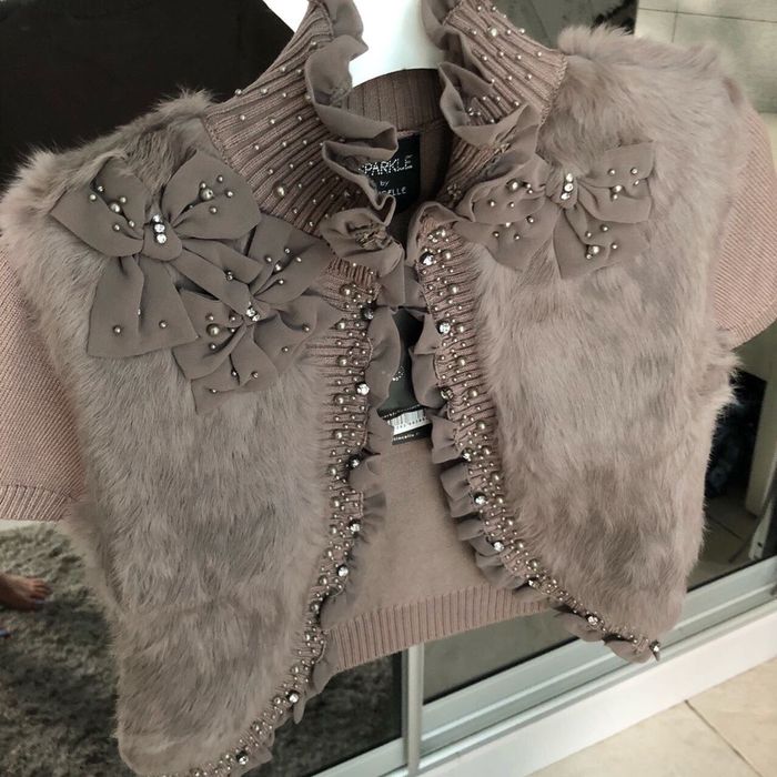 Кофта,Франція куртка болеро etincelle з натуральним хутром