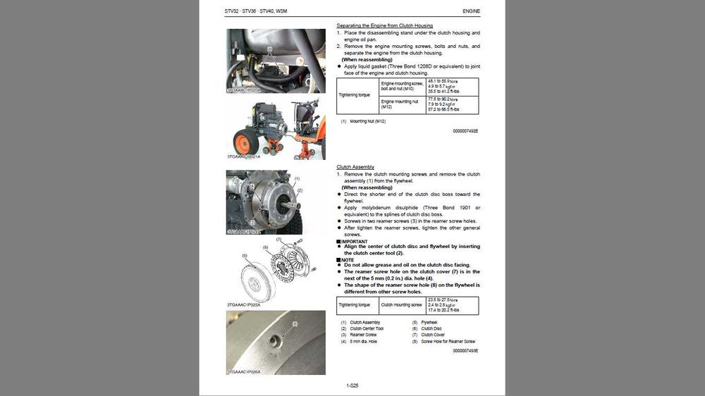 KUBOTA stv32 , stv36, stv40 instrukcja napraw
