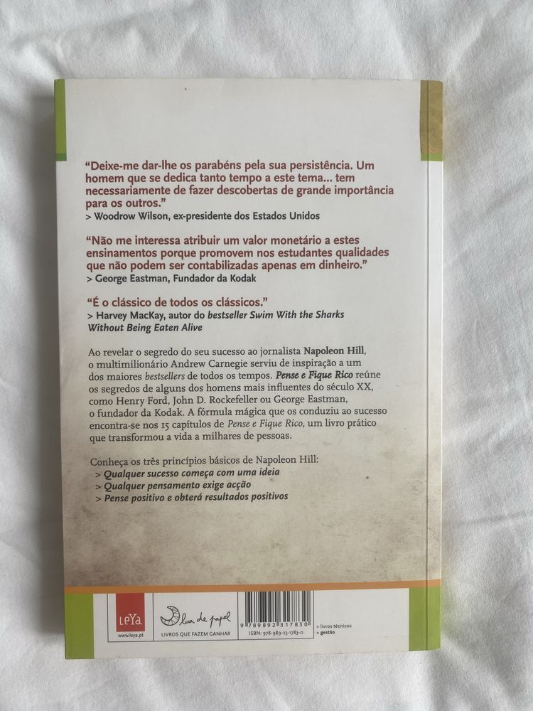 Livro Pense e fique rico de Napoleon Hill