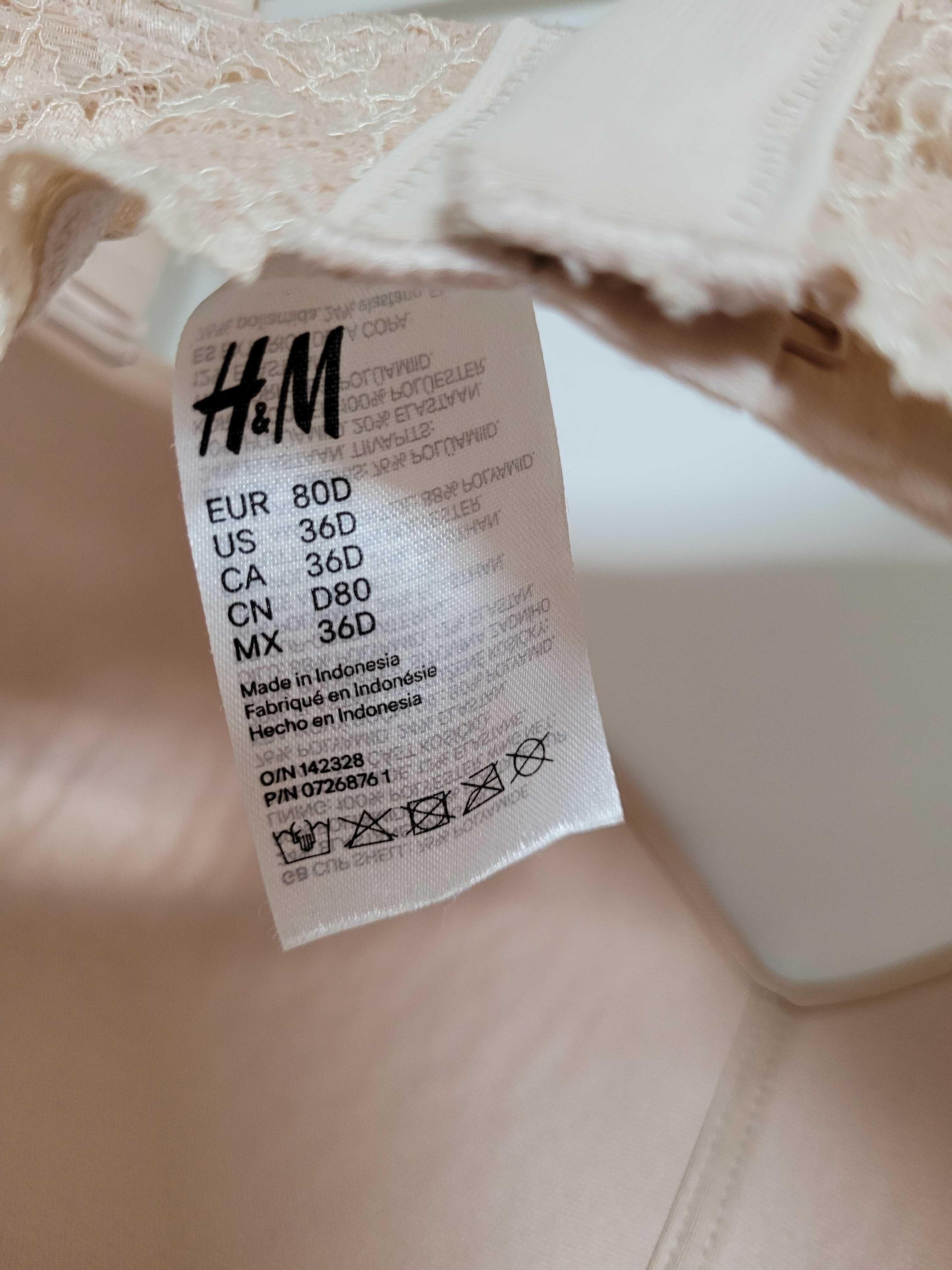 biustonosz usztywniany bez fiszbin H&M 80D