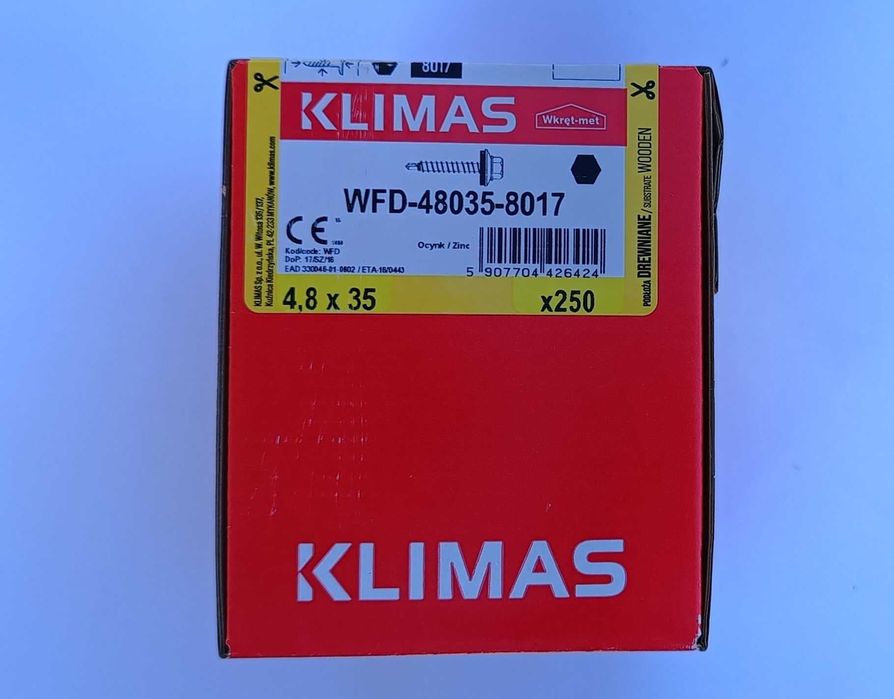 Wkręty farmerskie KLIMAS 4.8 x 35 mm brąz 250 sztuk nowe