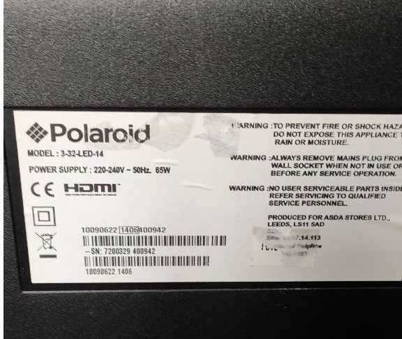 Телевізор Polaroid MODEL: 3-32-LED-14 + приставка Xiaomi 4K Mi Box