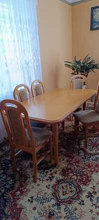 Stół z 6 krzesłami zadbany stan bdb