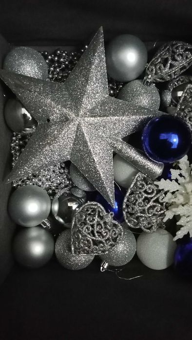 Decoração de Natal prata e azul URGENTE PARA DESOCUPAR