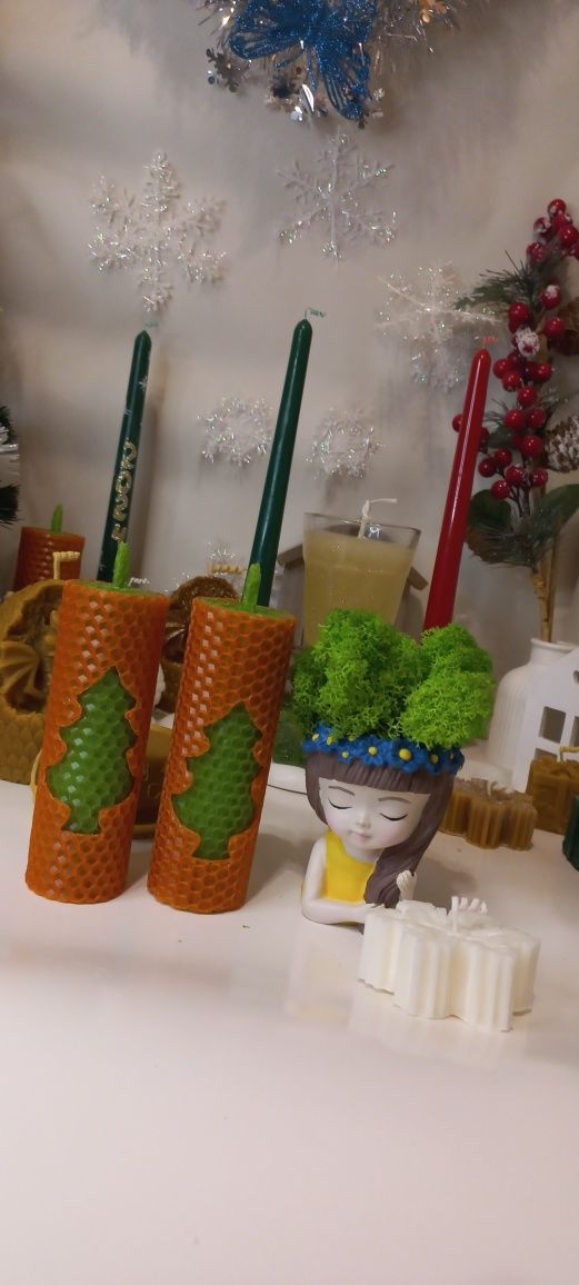 Грут з мохом, декор, подарунок, замріяна дівчина, кашпо, свічка, ваза,