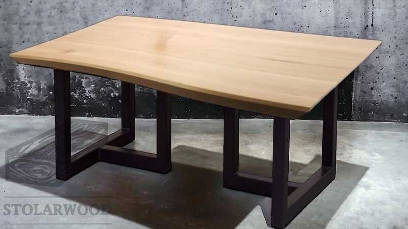 Stół HAMOND żywica drewno metal krzesła do jadalni salonu i ogrodu