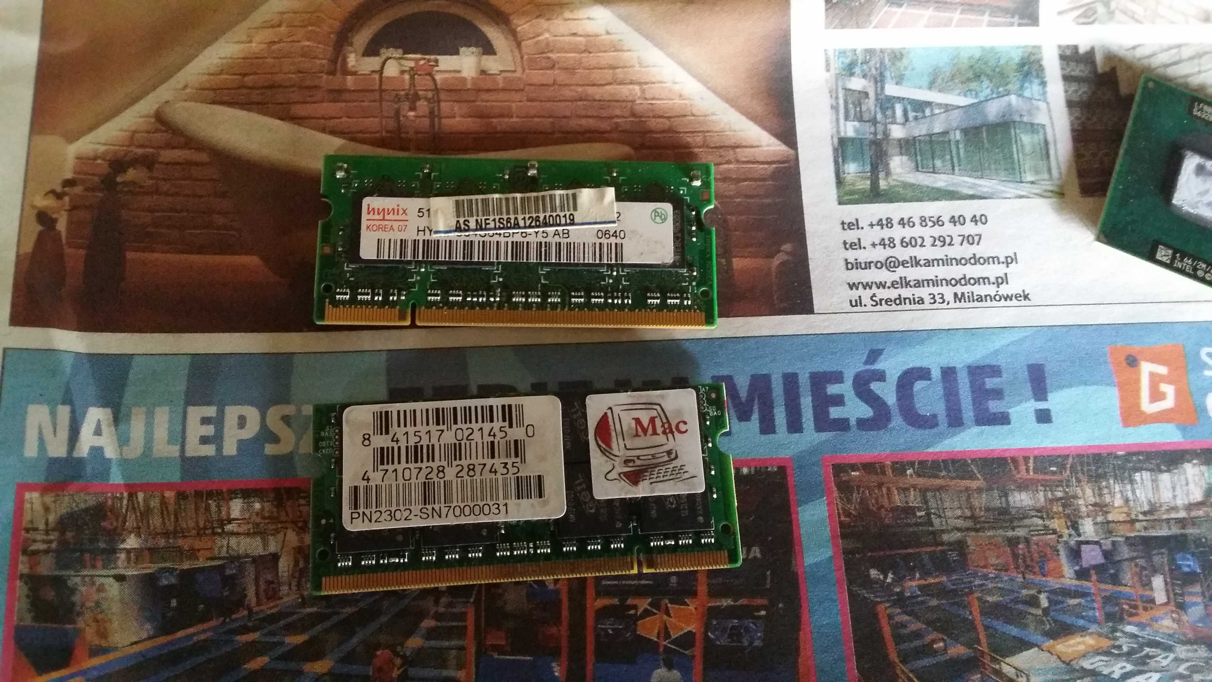 Intel Core Duo T5500 2x 1.66 GHz 2M 667, RAM
