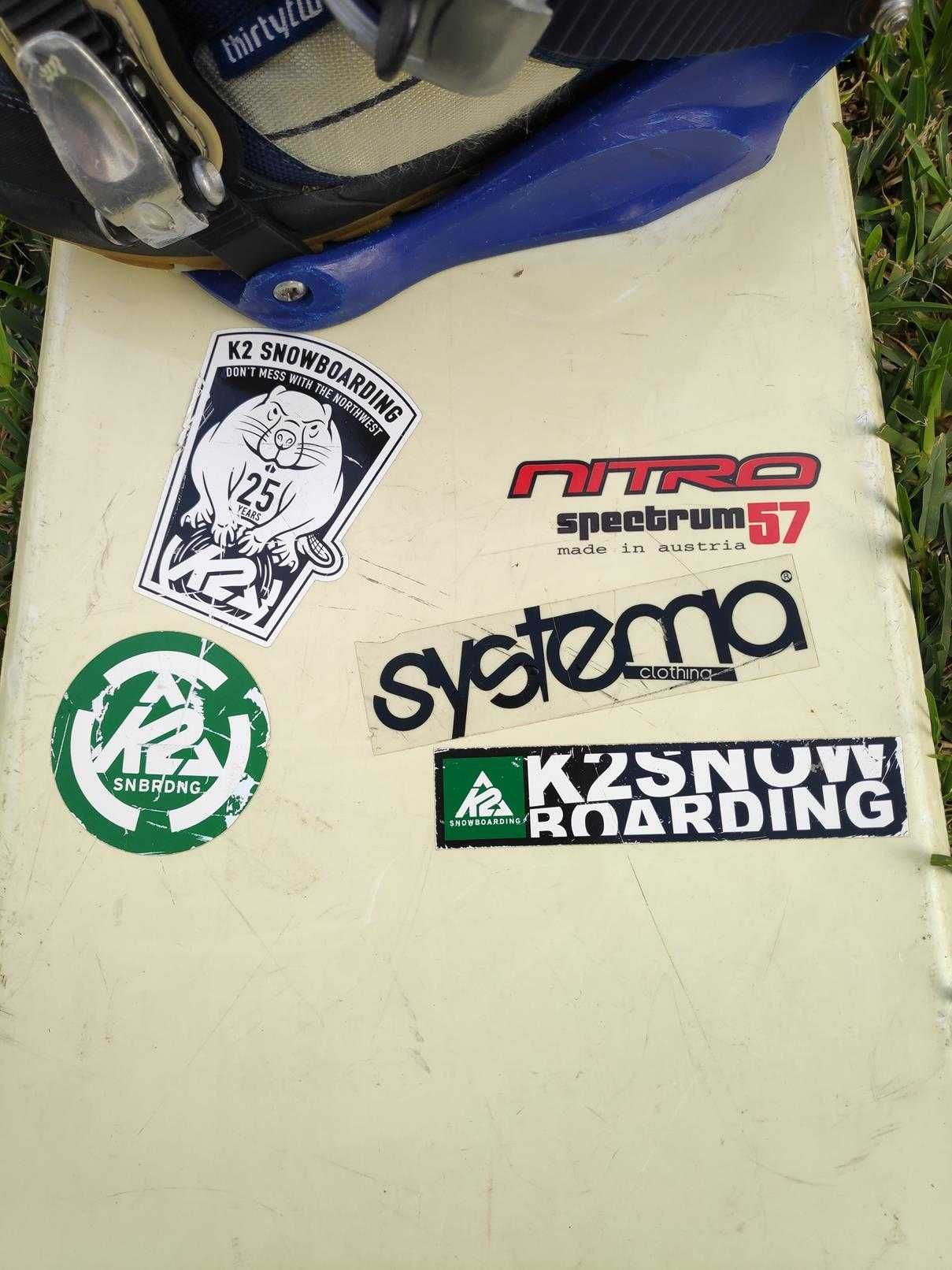 Prancha Snowboard NITRO, Fixações e botas