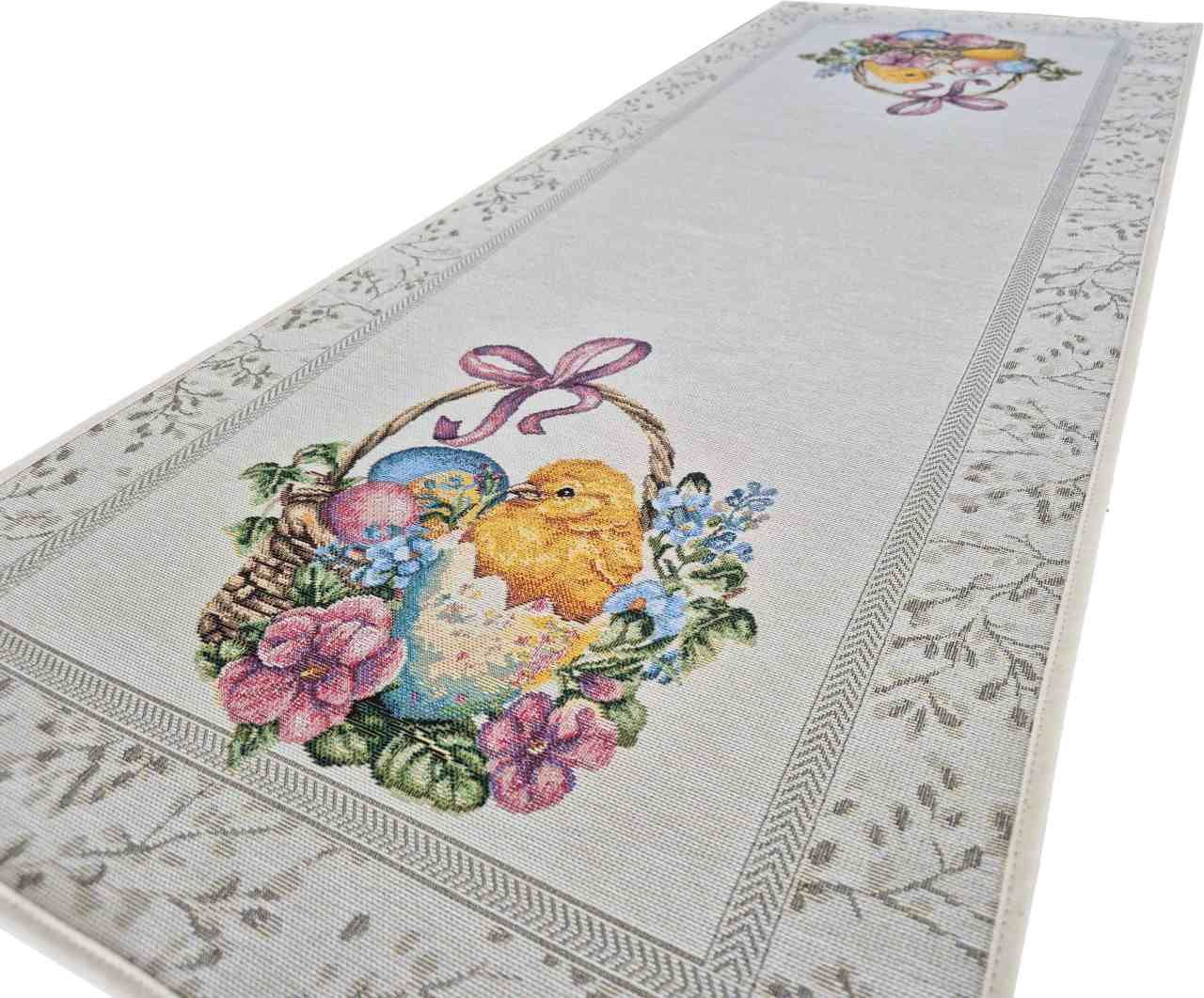 Bieżnik Wielkanocny 40x100 cm V58 gobelinowy Kurczaczki