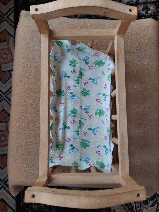 Ліжко-колискова для ляльки, дерев'яне добротне