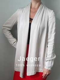 Elegancka kremowa narzutka bluzka damska tunika rozpinana Jaeger S