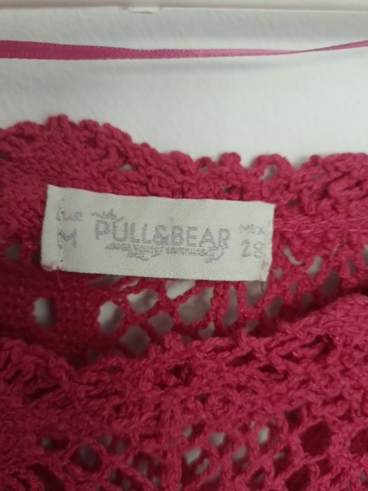 blusa croché rosa fuschia