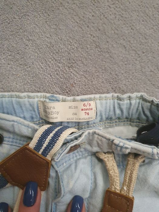 Spodenki jeansowe i tshirty Zara Baby rozmiar 74