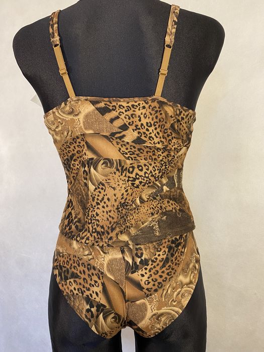 Nowy komplet top majtki 80B brązowy we wzory Lormar panterka