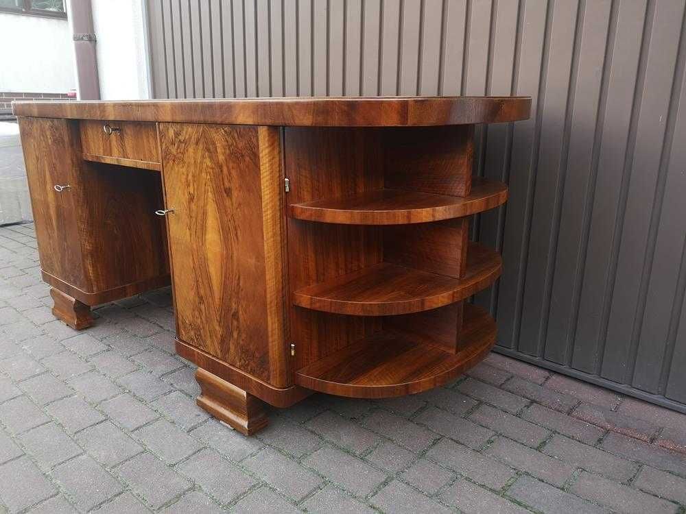 Biurko ART-DECO Unikat Orzech Zgrabne Stare Antyk Po Renowacji.