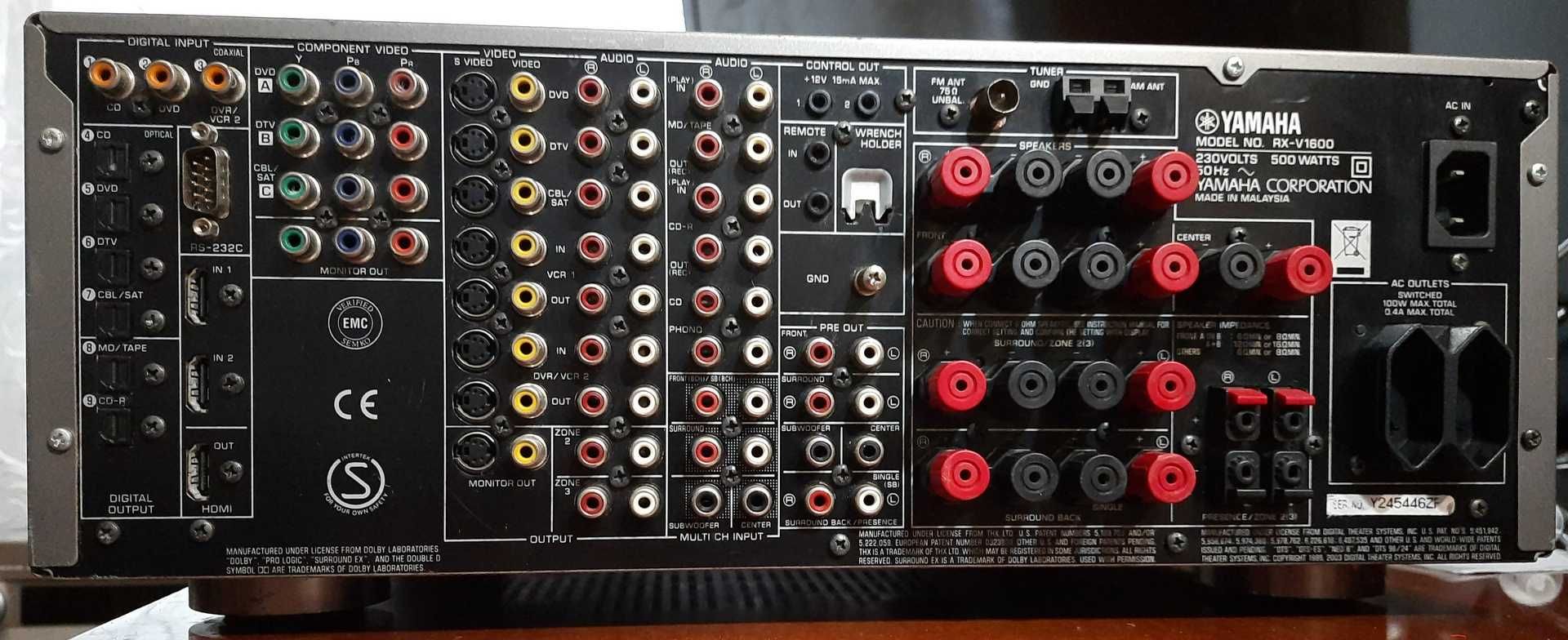 ONKYO TX-DS797; YAMAHA RX-V1600 RDS-Ресиверы.