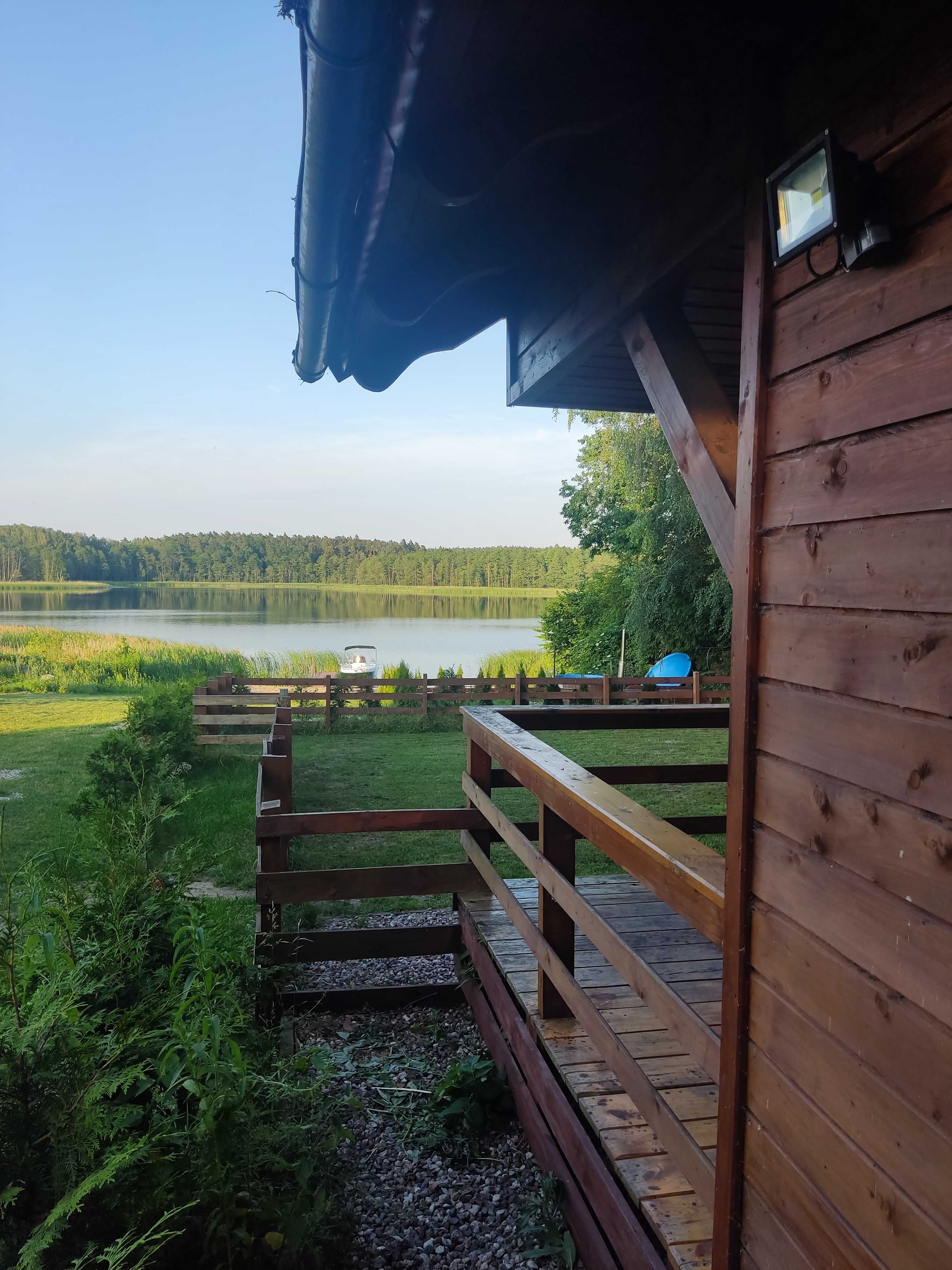 Domek przy jeziorze, plaża, Mazury, jezioro, ognisko, jacuzzi