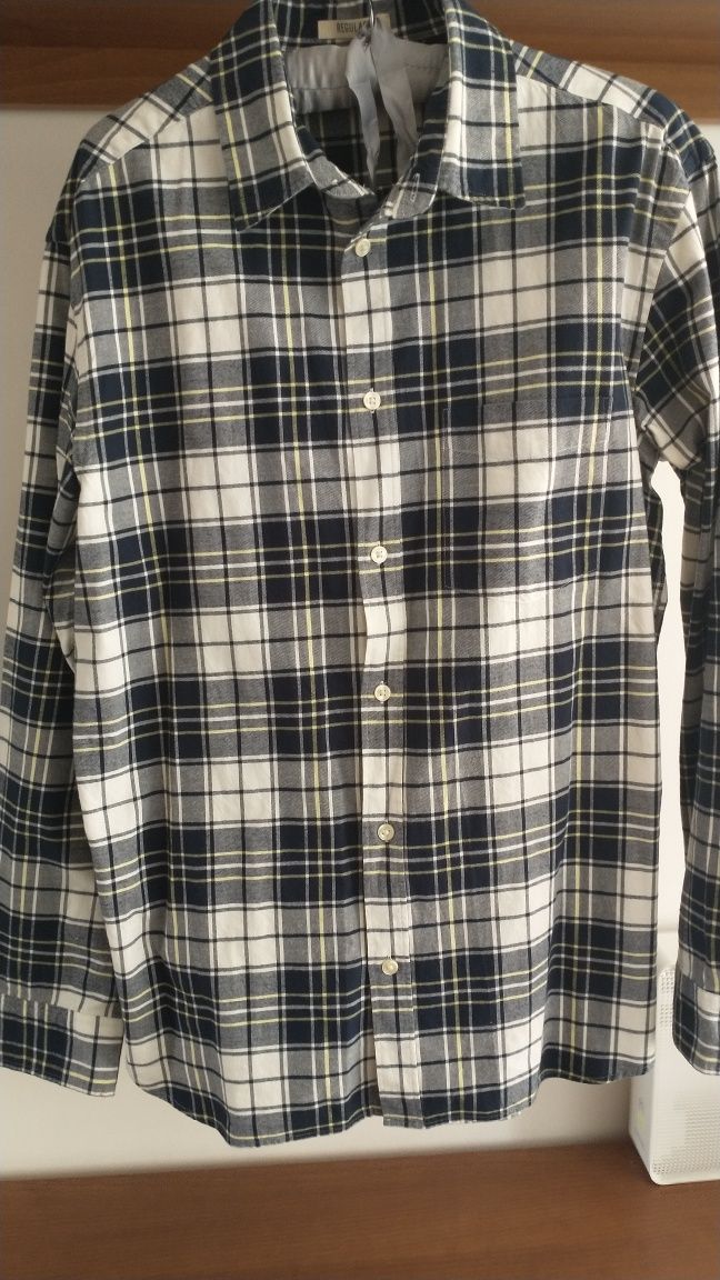 Męska koszula flanelowa H&M, Regular, M, kratka, jak nowa