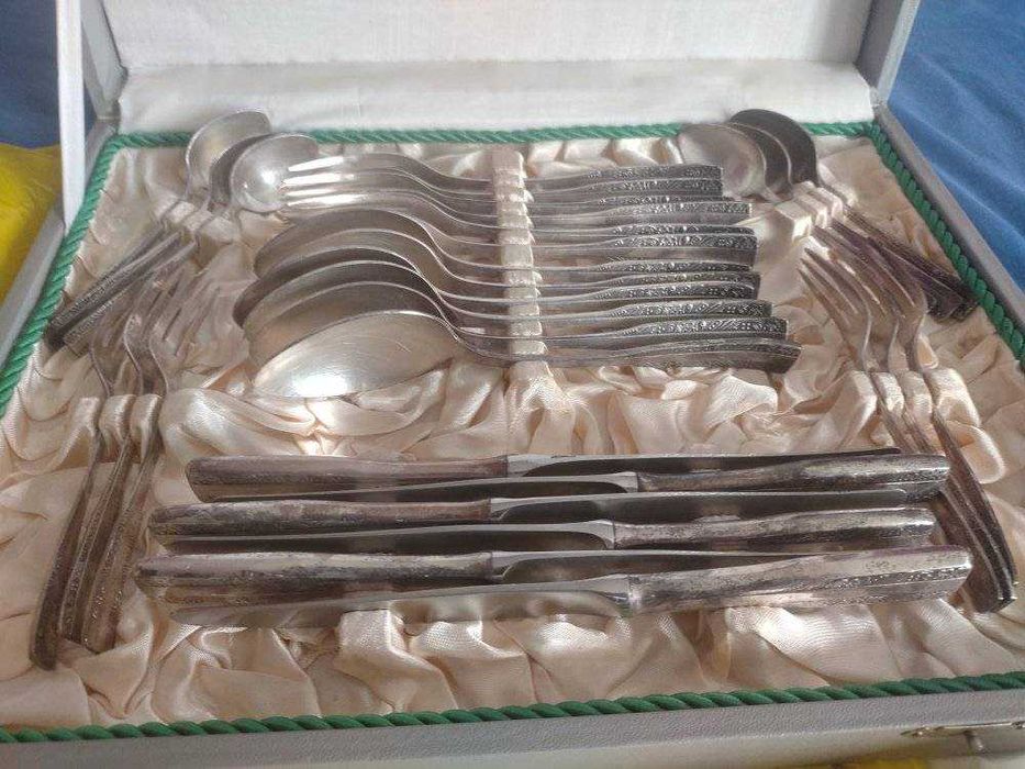 sztućce posrebrzane HEFRA MET 60 dFRAGET  wzór wschodni 30 elementów