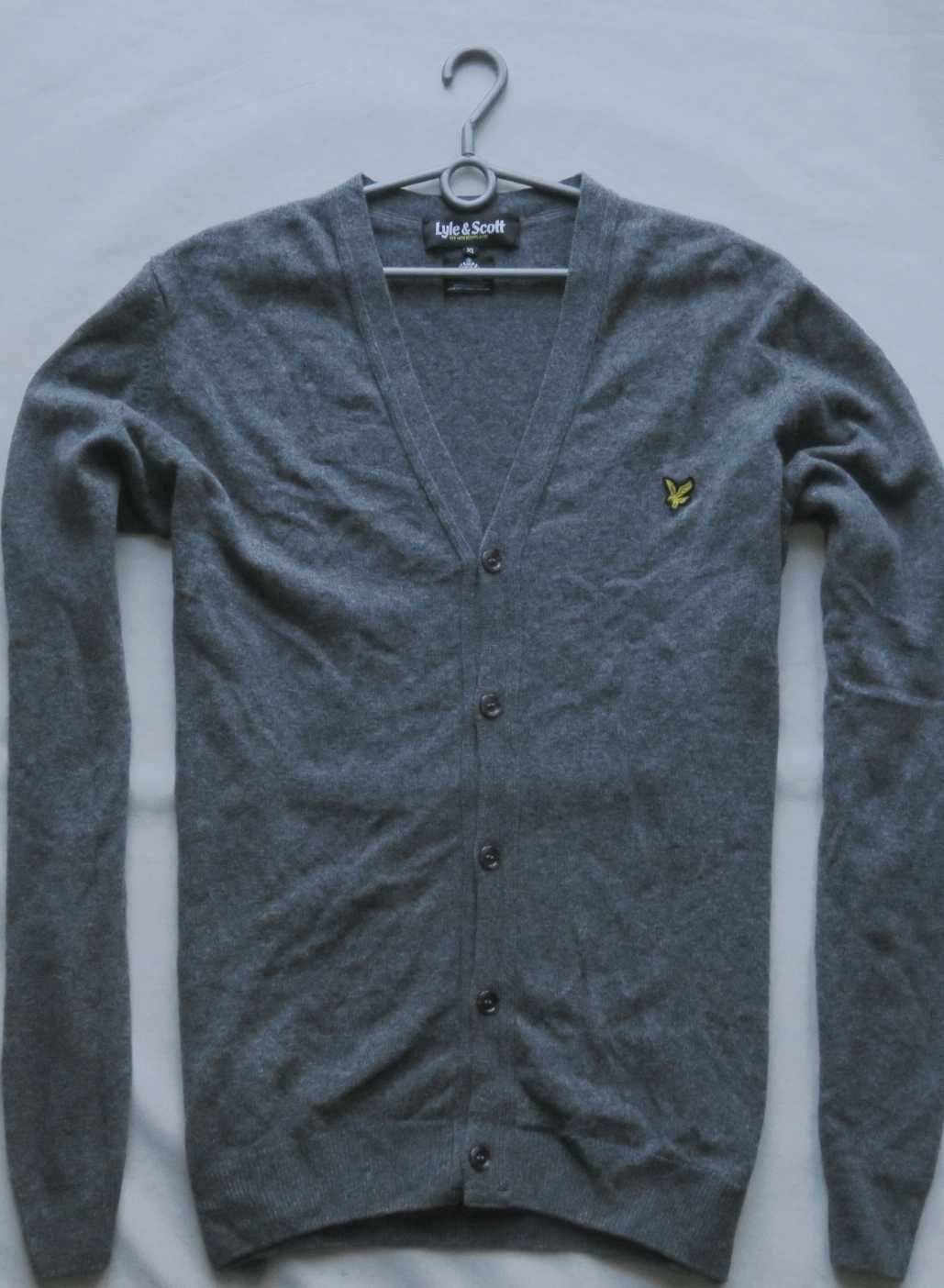 Lyle&Scott sweter wełnainy kardigan XL