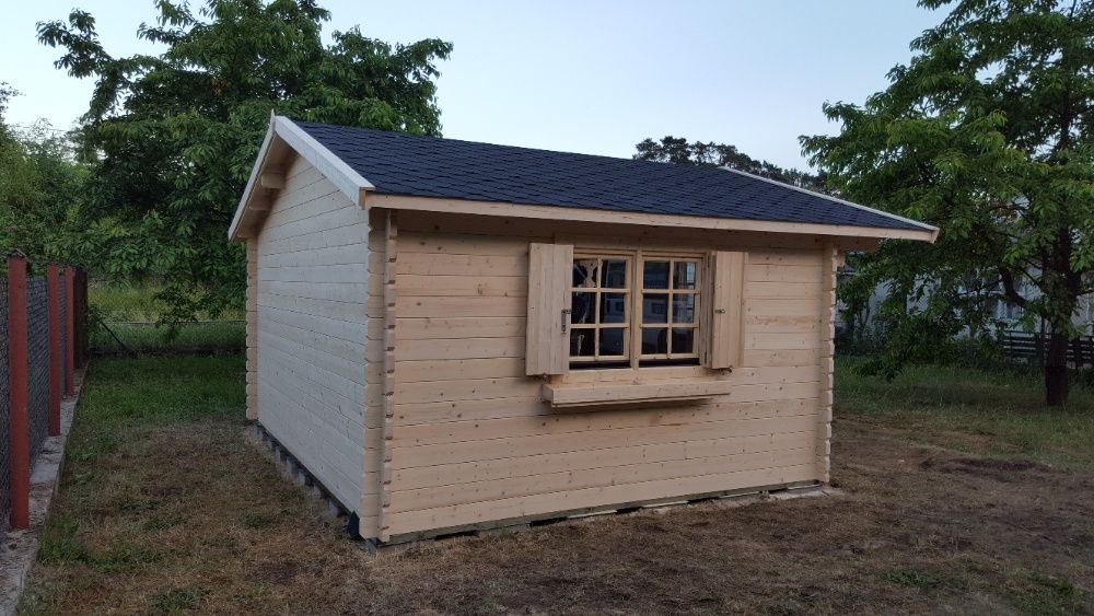 Domek letniskowy z balika + łazienka rekreacyjny drewniany 4.7x4.7m