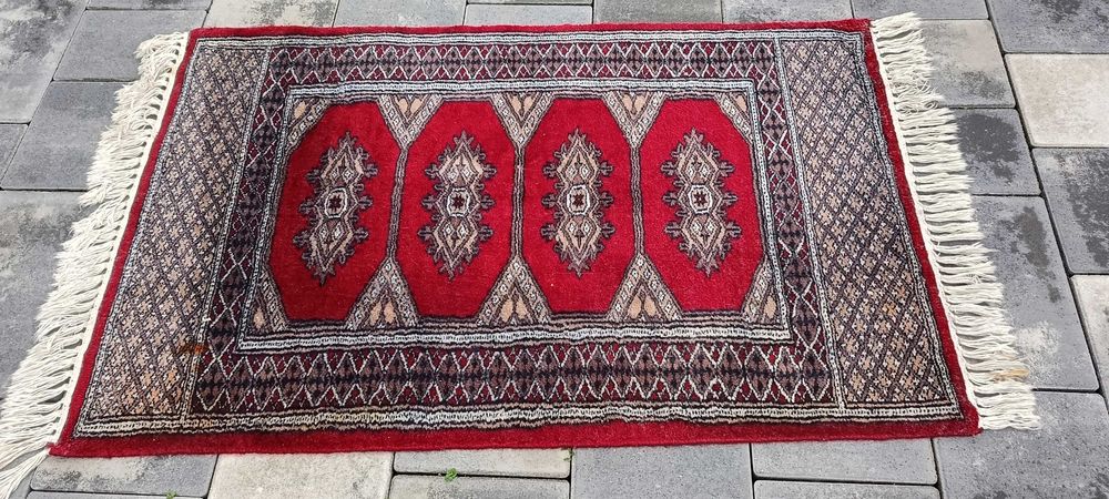 Buchara dywan wełniany tkany ręcznie 107 x 62 cm Bokhara perski wełna