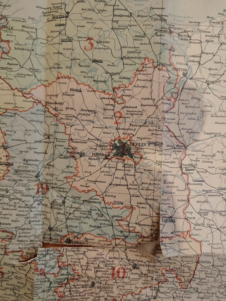 Stara Mapa Niemiec i Europy środkowej wydanie 1946r. Berlin