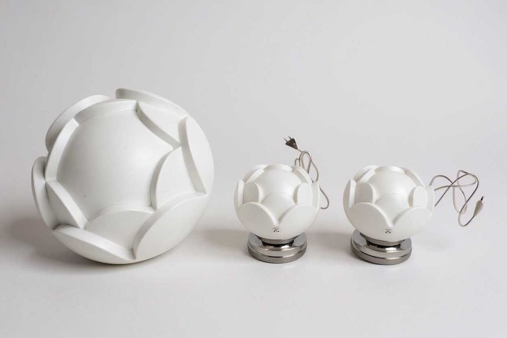 Peill&Putzler WaterLily Seerose lata 70 komplet lamp szkło opalinowe