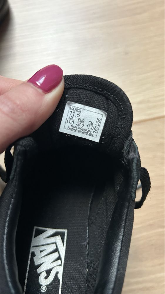 Czarne buty Vans dla dzieci dla chlopka i dzireczyny